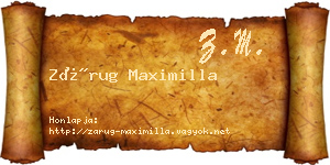 Zárug Maximilla névjegykártya
